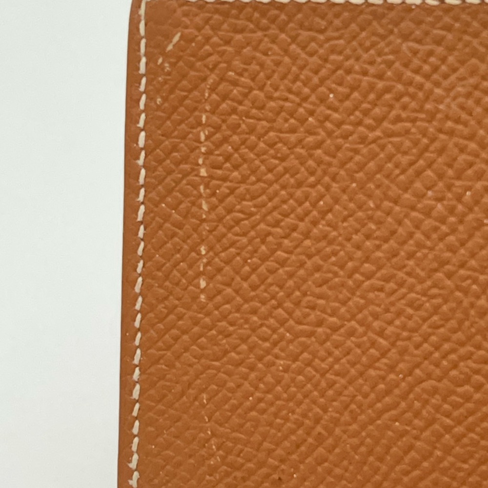 HERMES Bearn Gold Leather Wallet with H Closure w/Dust Bag Good Condition - Picture 11 of 16